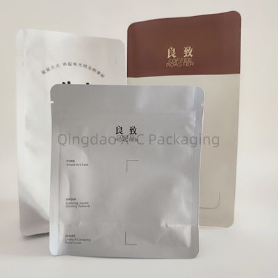 Custom Printed 8 Side Seal Bag Dengan Valve Dan Zipper Kantong Kemasan Kopi