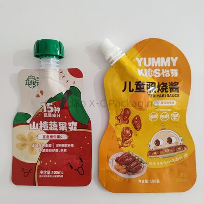 Beli OEM berbentuk dicetak kantong plastik untuk kemasan makanan Glossy Laminated Zipper Stand Up Bag online manufacture