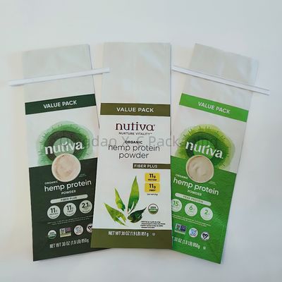 Disesuaikan Kompostable Biodegradable Food Grade Block Bottom Cafe Coffee Packaging Bag Zip Packing Bag Dengan Katup Plastik