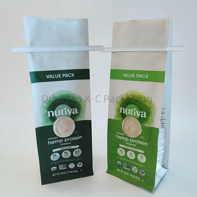 OEM 8 Side Seal Bag Reselable Dengan Side Gusset Zipper Square Bottom Gusset
