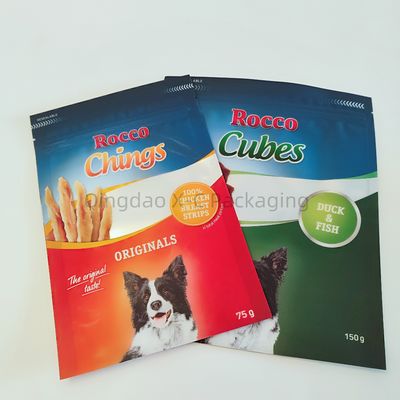 Makanan hewan peliharaan 3 Sisi Segel Kantong Warna Komposable Kantong Kemasan Kelembaban Proof