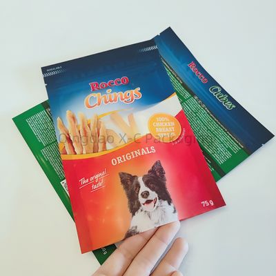 Laminasi 3 Sisi Seal Food Grade Packaging Bag Flat Pet Food Bags Disesuaikan