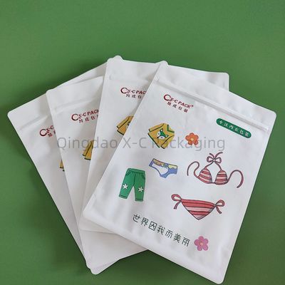 Kemasan kantong kertas kapas persegi panjang dengan ziplock 10 warna khusus dicetak