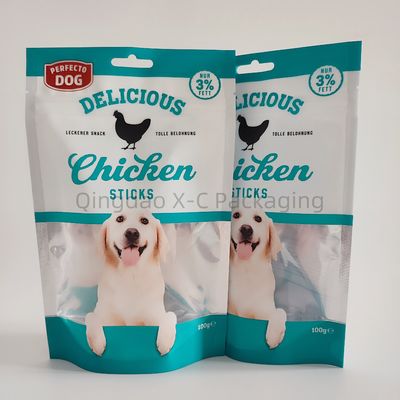 Custom Made Zip Lock Pet Food Packaging Bags Berlian Berpola Dengan Seal Panas