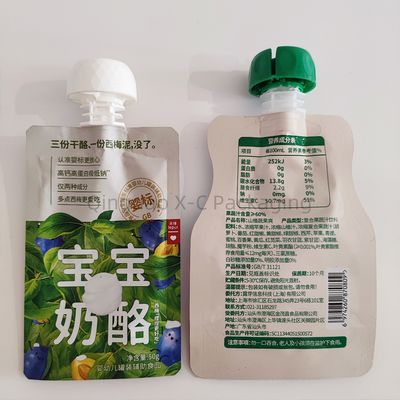 Custom Printed Spout Liquid Stand Up Bags Fleksibel Heat Seal Bahan Aluminium