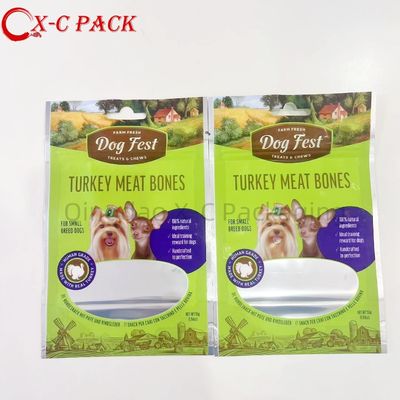 Kantong penyimpanan makanan hewan peliharaan jendela transparan yang dapat disesuaikan dengan tabung makan yang diukur dan teknologi anti-statis