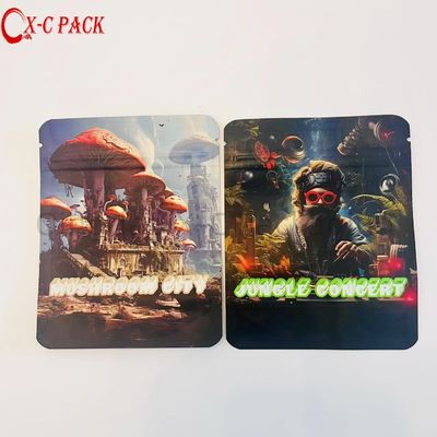 Candy Child Proof Print Packaging Desain 3 Sisi Mini Ziplock 3.5g 3.5 Gram Tas Mylar Custom