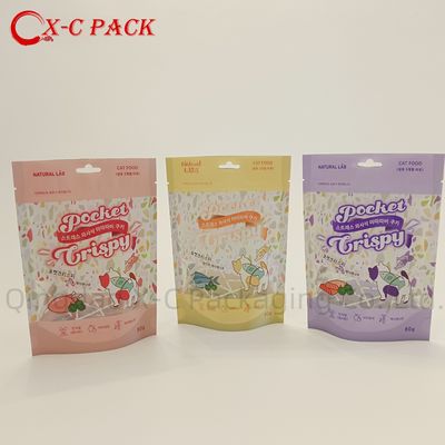 Kemasan makanan hewan peliharaan plastik daur ulang aluminium doypack berdiri tas disegel kembali