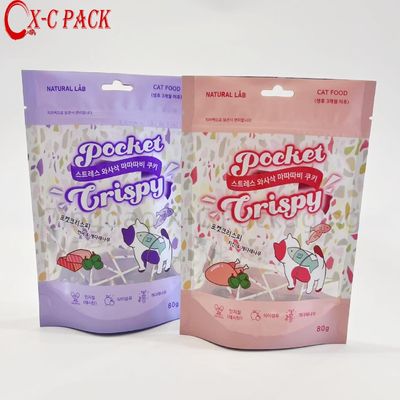 Tas Plastik Custom Printed 100g 150g 250g Stand Up Pouch Mylar Zipper yang dapat digunakan kembali Dog Pet Food Packaging Bag