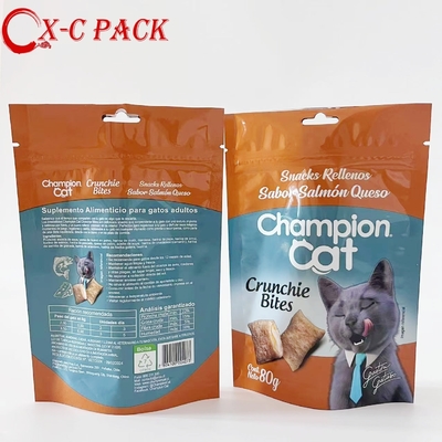 Sampel Gratis Custom Made Zip Lock Reselable Dog Turtle Cat Treats Snack Package Pet Food Packaging Bag